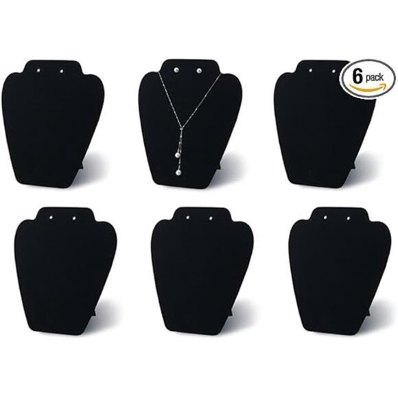 6 Pieces Black Velvet Necklace Display, Jewelry Display for Selling and Shows - Picture 6 of 6